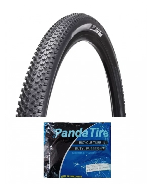 Chaoyang 27,5 Jant 27,5x2.10 (52-584) Bisiklet Dış Lastiği 1 mm Zırhlı H-5129 + Plus Panda İç Lastik Seti