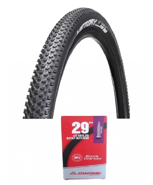 Chaoyang 29 Jant 29x2.20 (54-622) Bisiklet Dış Lastiği 1 mm Zırhlı Victory H-5129 + Chaoyang İç Lastik Seti