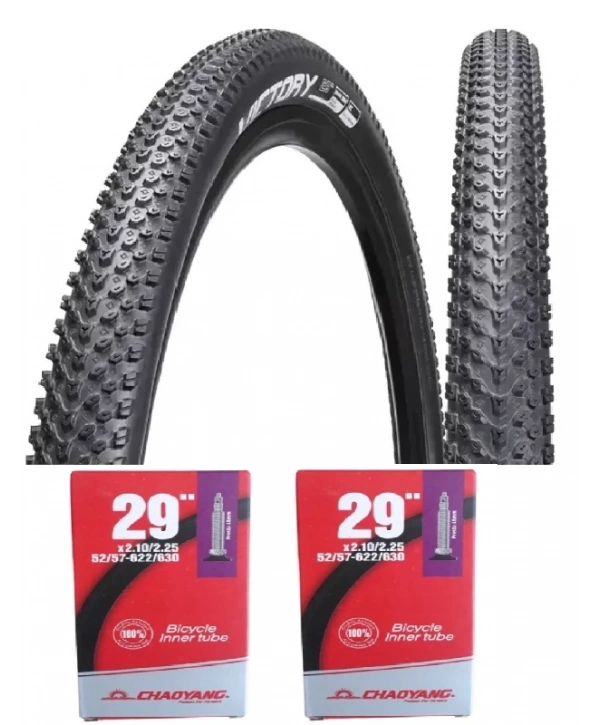Chaoyang 29 Jant 29x2.20 (54-622) Bisiklet Dış Lastiği 1 mm Zırhlı Victory H-5129 X 2 Adet + Chaoyang İç Lastik Seti