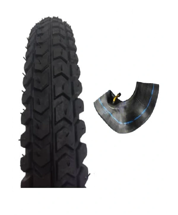 CKR 3.00-8 Tube Type (İç Lastikli) Engelli Araç Dış Lastiği + Eğri Sibop İç Lastik Seti