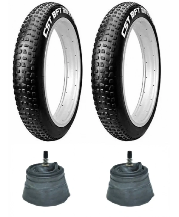 CST 20 Jant 20x4.0 (100-406) Fat Bike Dış Lastiği BFT C1752 X 2 Adet + Anlas İç Lastik Seti