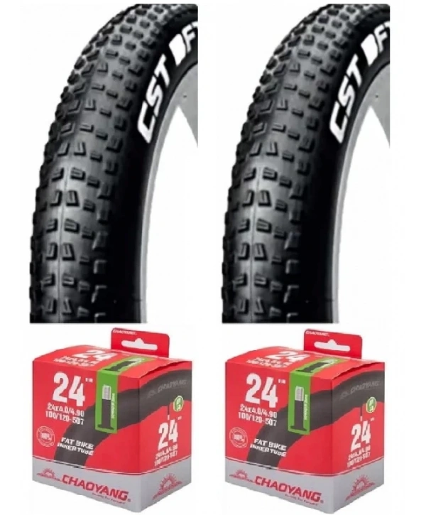 CST 24x4.00 C1752 Kum Tipi Bisiklet Dış Lastiği X 2 Adet + Chaoyang İç Lastik Seti