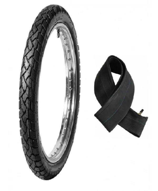 Diamond 17 Jant 3.00-17 Tube Type (İç Lastikli) 6PR (6 Kat) R (Arka) Rush Motosiklet Dış Lastiği + KRT İç Lastik Seti