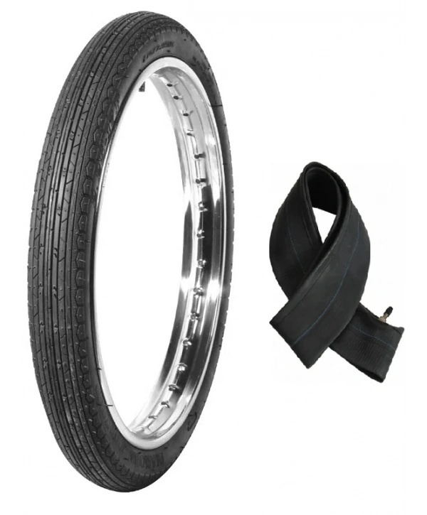 Diamond 18 Jant 2.50-18 Tube Type (İç Lastikli) 6PR (6 Kat) F (Ön) Extreme Motosiklet Dış Lastiği + KRT İç Lastik Seti