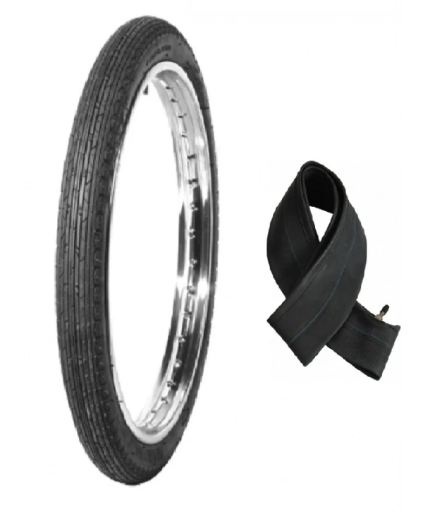 Diamond 18 Jant 2.50-18 Tube Type (İç Lastikli) 6PR (6 Kat) F (Ön) Jumbo Motosiklet Dış Lastiği + KRT İç Lastik Seti