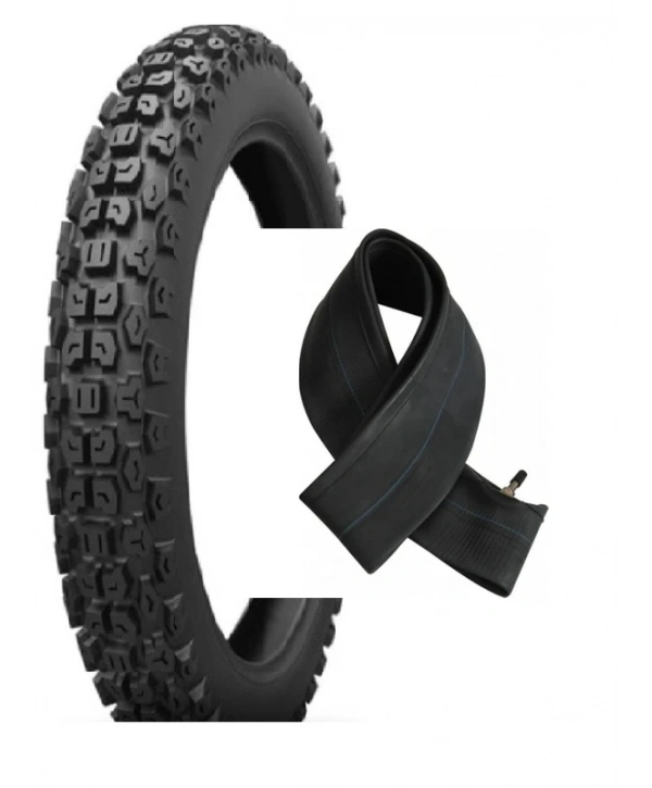 Diamond 18 Jant 3.00-18 Tube Type (İç Lastikli) 4PR (4 Kat) Kalın Tırnak Safari Motosiklet Dış Lastiği + KRT İç Lastik Seti