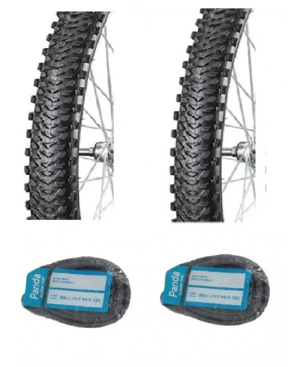 Diamond 26 Jant 26x1.95 Bisiklet Dış Lastiği B1435 X 2 Adet + Panda İç Lastik Seti