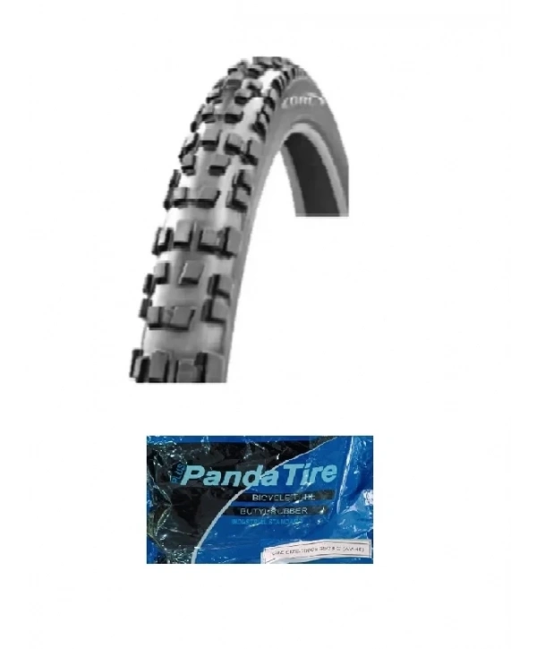 GRL 20 Jant 20x2.35 (58-406) 1 mm Zırhlı Kalın Tırnak 2221 Bisiklet Dış Lastiği + Plus Panda İç Lastik Seti