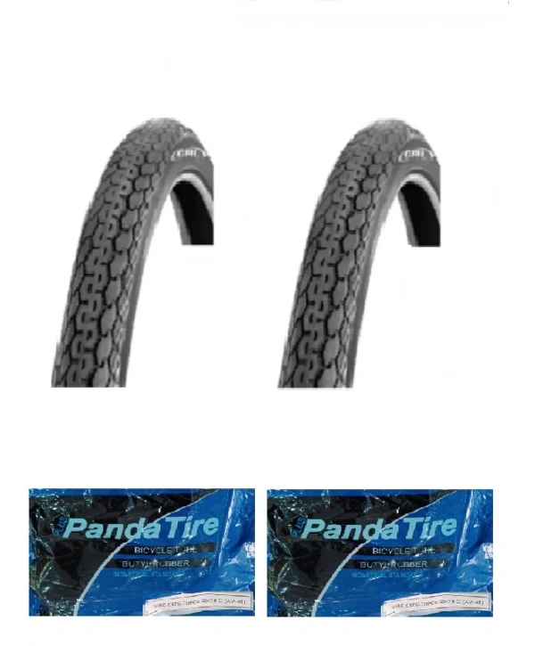 GRL 27,5 Jant (26X1 1/2) 27.5x2.10 1mm Zırhlı GIB101 Bisiklet Dış Lastiği X 2 Adet + Plus Panda İç Lastik Seti