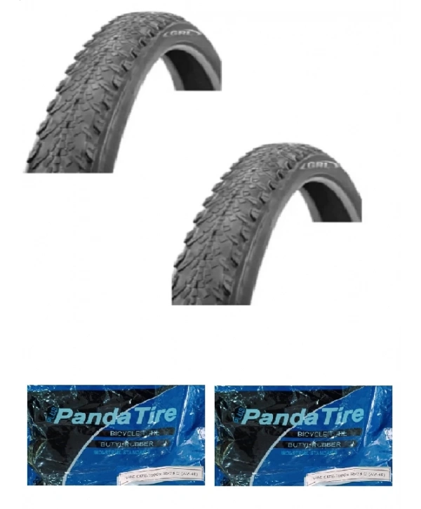 GRL 28 Jant 28x1.50 (700x38) (40-622) 1 mm Zırhlı Beyaz Yanak 1171 Bisiklet Dış Lastiği X 2 Adet + Plus Panda İç Lastik Seti