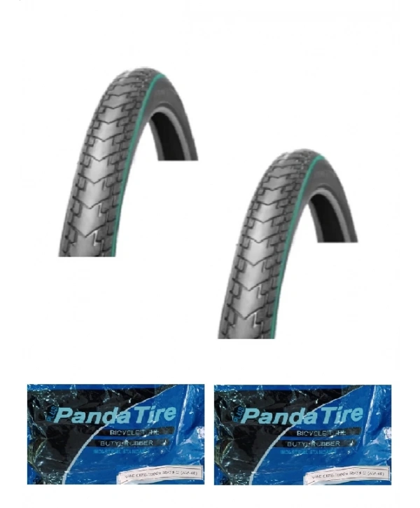 GRL 28x1.5/8x1.50 (700x38) (40-622) 1 mm Zırhlı Reflektörlü 1081 Bisiklet Dış Lastiği X 2 Adet + Plus Panda İç Lastik Seti