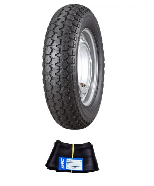 IRC 10 Jant 3.50-10 Tube Type (İç Lastikli) Sports Scooter Dış Lastiği + IRC 3.50/4.00-10 Eğri Sibop İç Lastik Seti