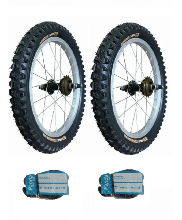 Mezoon 16x2.125 MTB Bisiklet Dış Lastiği X 2 Adet + Panda İç Lastik Seti