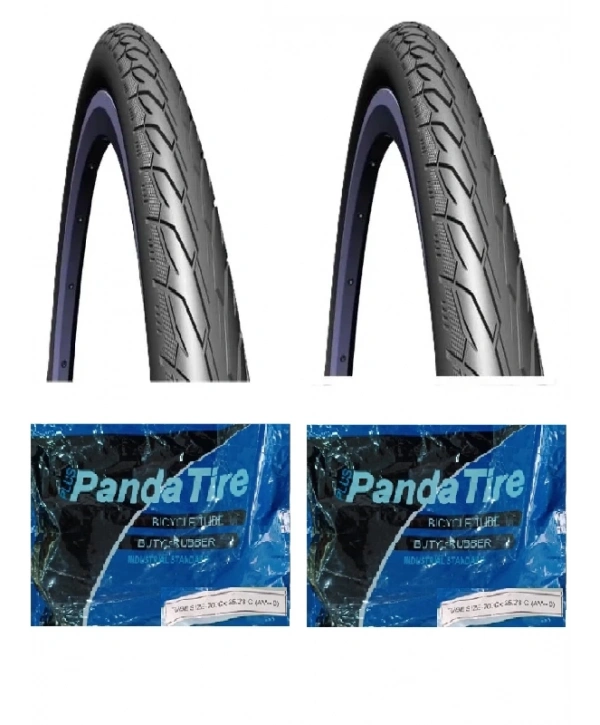 Mitas 28 Jant 28x1.60 (700x40C) (42-622) Hook Antipunctre V69 (Patlamaya Dirençli) X 2 Adet + Plus Panda İç Lastik Seti