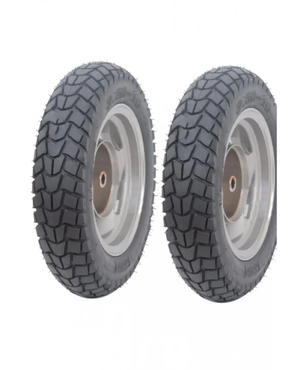 Motto 10 Jant 3.00x10 Tubeless (Dublex) 6PR (6 Kat) Pro City Scooter Dış Lastiği Siyah X 2 Adet