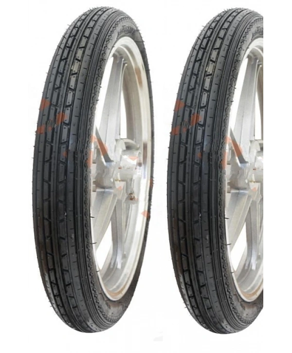 PK 17 Jant 2.25x17 Tube Type (İç Lastikli) 6PR (6 Kat) Omega Long Life Motosiklet Dış Lastiği Siyah X 2 Adet