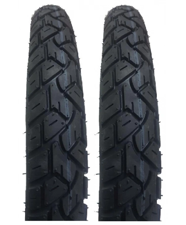 PK 17 Jant 2.50x17 Tube Type (İç Lastikli) 6PR (6 Kat) Sports Motosiklet Dış Lastiği Siyah X 2 Adet
