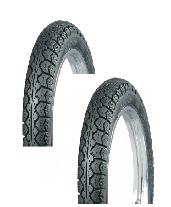 PK 17 Jant 2.75x17 Tube Type (İç Lastikli) 6PR (6 Kat) Classic Motosiklet Dış Lastiği Siyah X 2 Adet