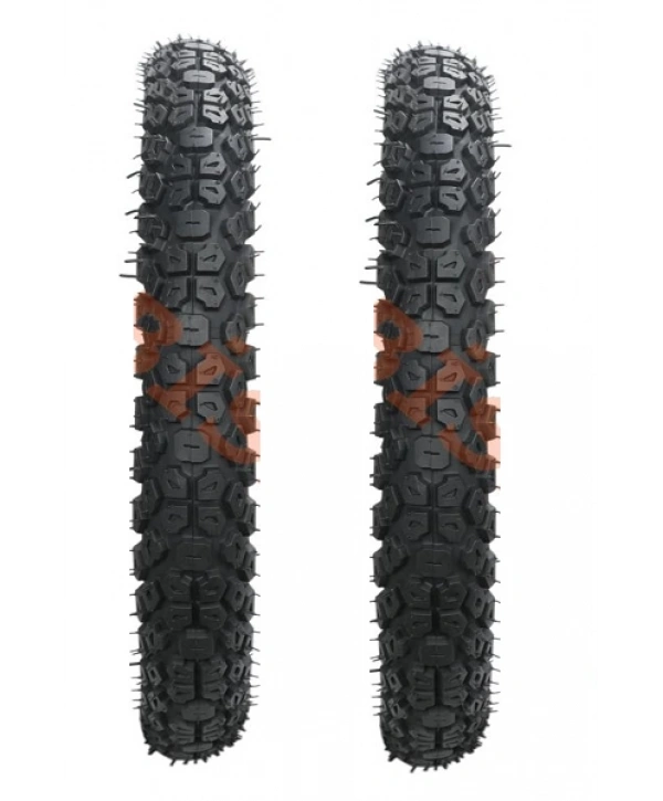 PK 17 Jant 2.75x17 Tube Type (İç Lastikli) 6PR (6 Kat) Cross Safari Motosiklet Dış Lastiği Siyah X 2 Adet