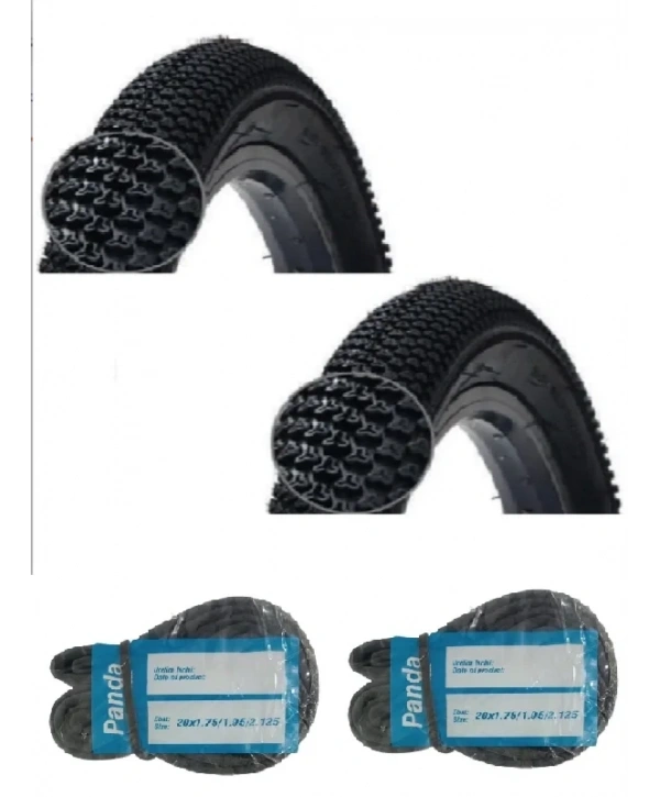 RFL 20 Jant 20x2.10 D2098 Bisiklet Dış Lastiği X 2 Adet + Panda İç Lastik Seti