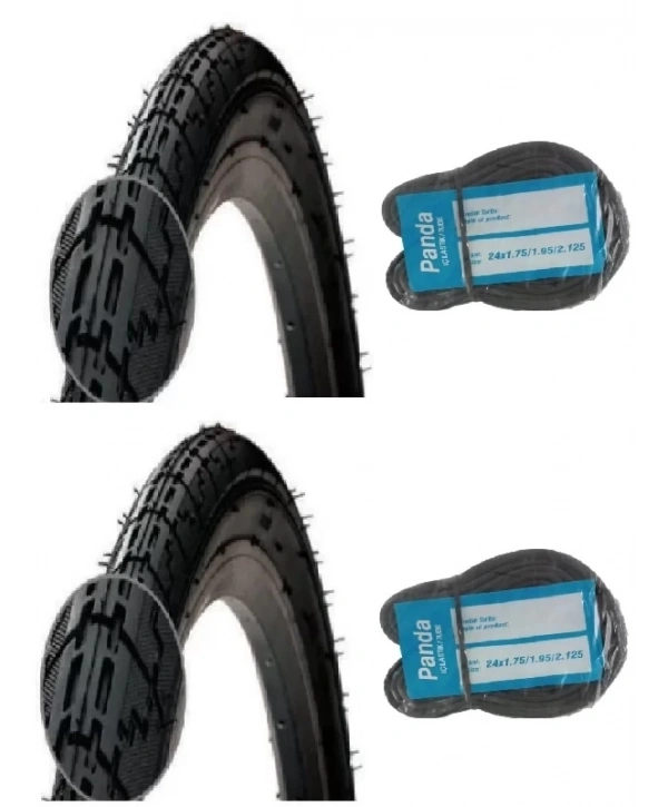RFL 24 Jant 24x1.75 (47-507) Bisiklet Dış Lastiği D2459 X 2 Adet + Panda İç Lastik Seti