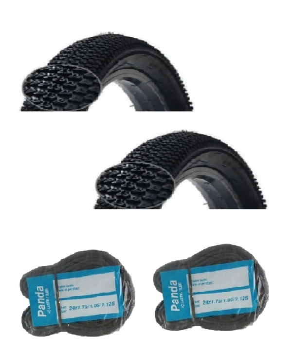 RFL 24 Jant 24x2.10 D2498 Bisiklet Dış Lastiği X 2 Adet + Panda İç Lastik Seti