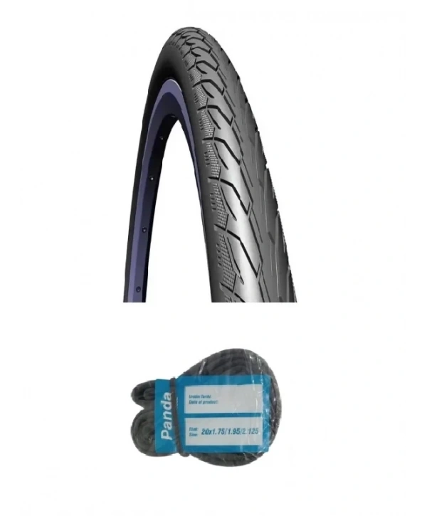 Rubena 26 Jant 26x1.75 (47-559) 3mm Zırhlı Bisiklet Dış Lastiği V66 + Panda İç Lastik Seti