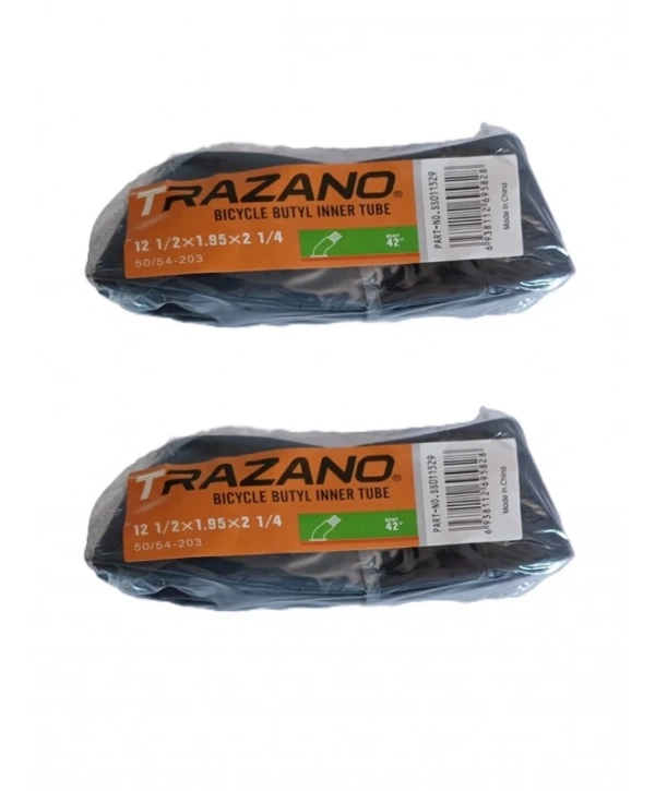 Trazano 12 Jant 12 1/2x1.95x2 1/4 (50/54-203) İç Lastik Eğri Sibop X 2 Adet