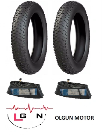 Meghna 20 Jant 20x4.00 ZIRHLI Fat Bike Dış Lastiği X 2 Adet + Meghna İç Lastik Seti