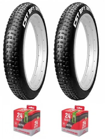 CST 24x4.00 C1752 Kum Tipi Bisiklet Dış Lastiği X 2 Adet + Chaoyang İç Lastik Seti