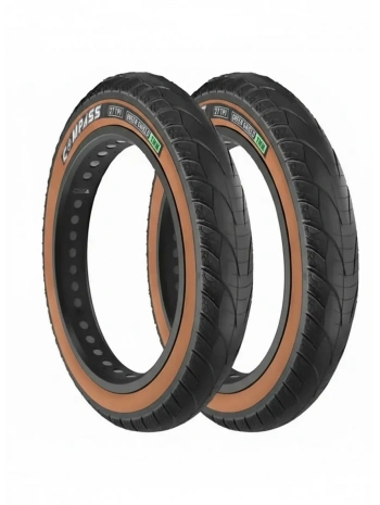 Compass 20x4.00 3 MM ZIRHLI Dayanıklı Kahverengi Yanaklı Fat Bike Bisiklet Dış Lastiği X 2 Adet