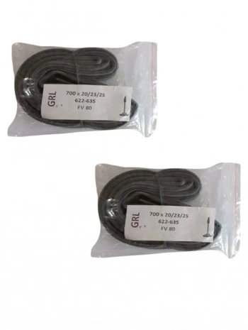 700x20 (700x23/700x25) FV 80 mm İnce Sibop Bisiklet İç Lastiği X 2 Adet