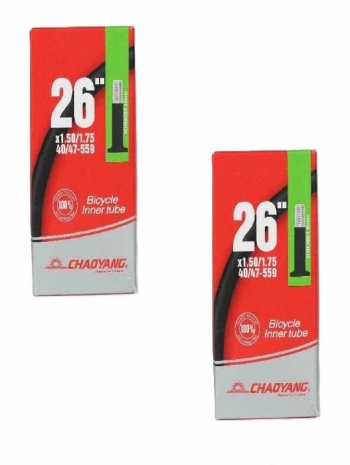Chaoyang 26 Jant 26x1.50/1.75 (40/47-559) Bisiklet İç Lastiği AV 48 mm Kalın Motor Sibop X 2 Adet Kutulu