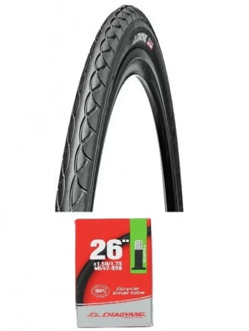Chaoyang 26 Jant 26x1.75 (47-559) Bisiklet Dış Lastiği Yol Tipi H-460 + Chaoyang İç Lastik Seti