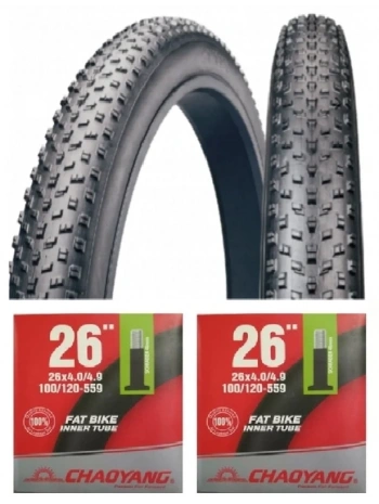 Chaoyang 26 Jant 26x4.0 (100-559) Fat Bike Dış Lastiği Big Daddy H-5176 X 2 Adet + Chaoyang İç Lastik Seti