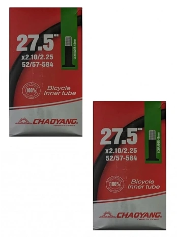 Chaoyang 27,5 Jant 27,5x2.10/2.25 (52/57-584) Bisiklet İç Lastiği AV 48 mm Kalın Sibop Kutulu X 2 Adet