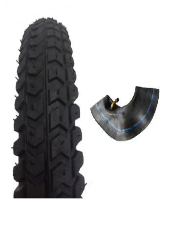 CKR 3.00-8 Tube Type (İç Lastikli) Engelli Araç Dış Lastiği + Eğri Sibop İç Lastik Seti