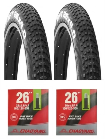 CST 26 Jant 26x4.00 C1752 Bisiklet Dış Lastiği Kum Tipi X 2 Adet + Chaoyang İç Lastik Seti