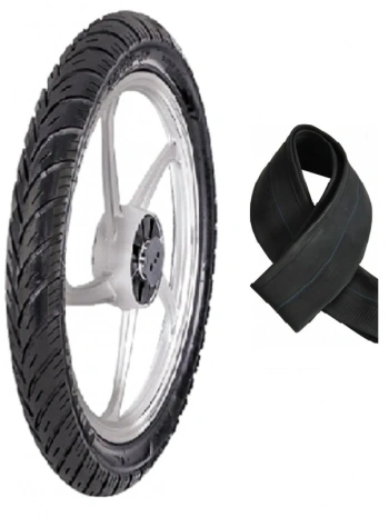 Diamond 17 Jant 100/90-17 Tube Type (İç Lastikli) 6PR (6 Kat) R (Arka) Titan Motosiklet Dış Lastiği + KRT İç Lastik Seti