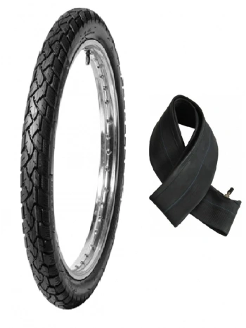 Diamond 17 Jant 3.00-17 Tube Type (İç Lastikli) 6PR (6 Kat) R (Arka) Rush Motosiklet Dış Lastiği + KRT İç Lastik Seti