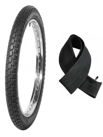 Diamond 18 Jant 2.75-18 Tube Type (İç Lastikli) 4PR (4 Kat) R (Arka) Jumbo Motosiklet Dış Lastiği + KRT İç Lastik Seti