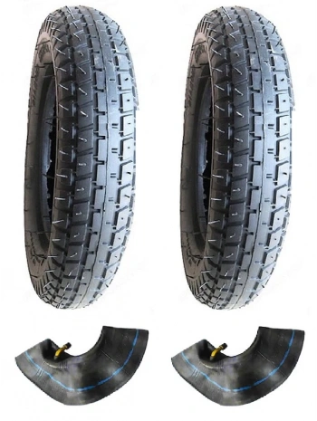 Diamond 3.00-8 Tube Type (İç Lastikli) 6PR (6 Kat) Engelli Araç Dış Lastiği X 2 Adet + Eğri Sibop İç Lastik Seti