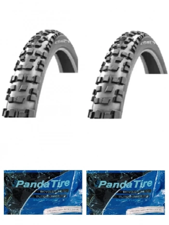 GRL 20 Jant 20x2.35 (58-406) 1 mm Zırhlı Kalın Tırnak 2221 Bisiklet Dış Lastiği X 2 Adet + Plus Panda İç Lastik Seti