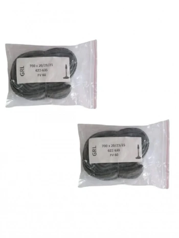 GRL 700x20 (700x23/700x25) (622-635) FV 60 mm İnce Sibop Bisiklet İç Lastiği X 2 Adet