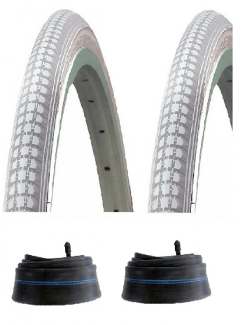 IRC 24 Jant 24x1.3/8 Bisiklet Dış Lastiği Gri X 2 Adet + IRC İç Lastik Seti