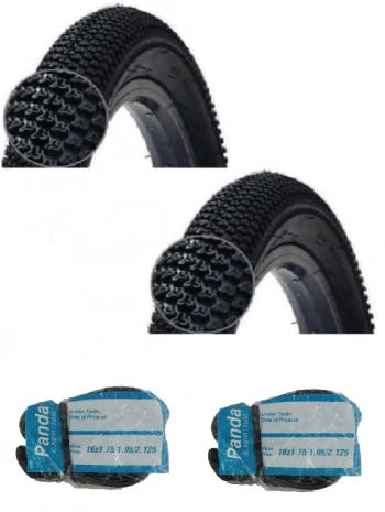 RFL 16 Jant 16x2.10 (54-305) Bisiklet Dış Lastiği D1698 X 2 Adet + Panda İç Lastik Seti