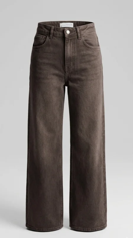 SHIN Kahverengi Wide Leg Jean