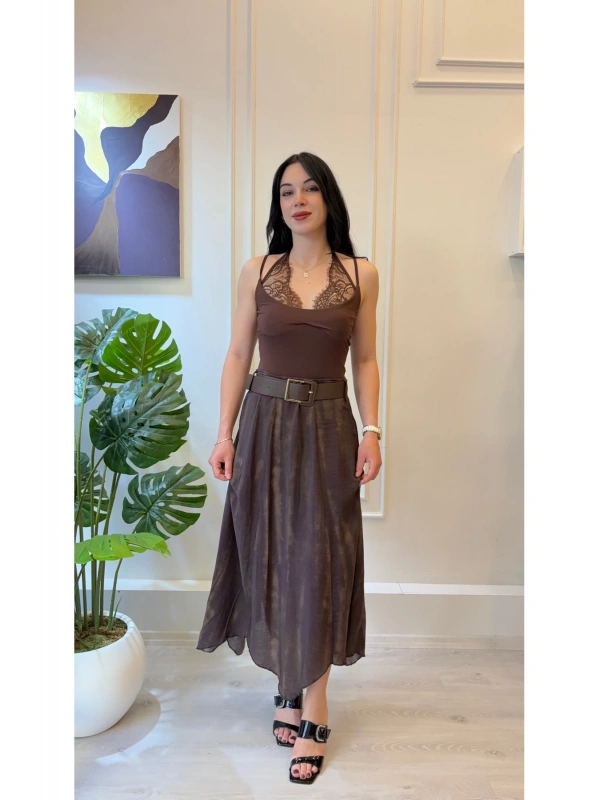 SHIN Dantel Detaylı Askılı Bodysuit