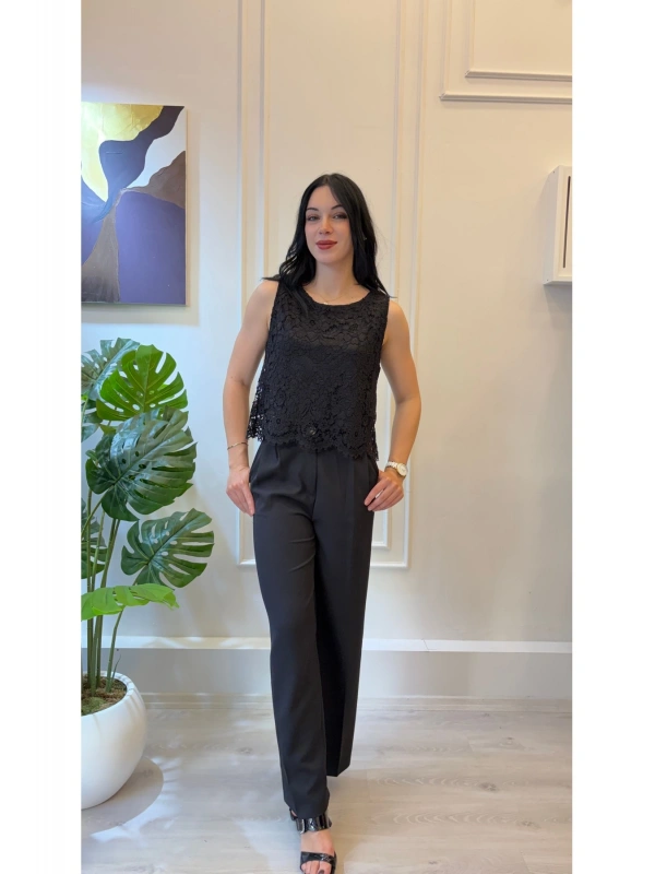 SHIN Astarlı Dantel Atlet Bluz