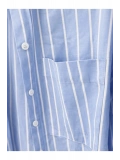 SHIN Çizgili Mavi Oversize Gömlek – Casual Fit